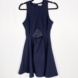Elizabeth and James Size 4 Navy Blue Abella Cut Out Fit and Flare Dress Cocktail
